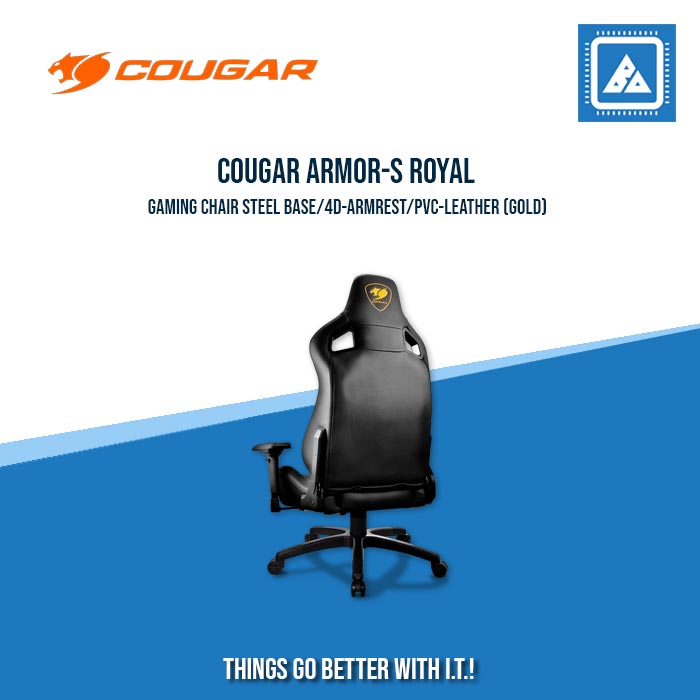 COUGAR ARMOR-S ROYAL GAMING CHAIR STEEL BASE/4D-ARMREST/PVC-LEATHER (GOLD) COUGAR ARMOR-S ROYAL GAMING CHAIR STEEL BASE/4D-ARMREST/PVC-LEATHER (GOLD)